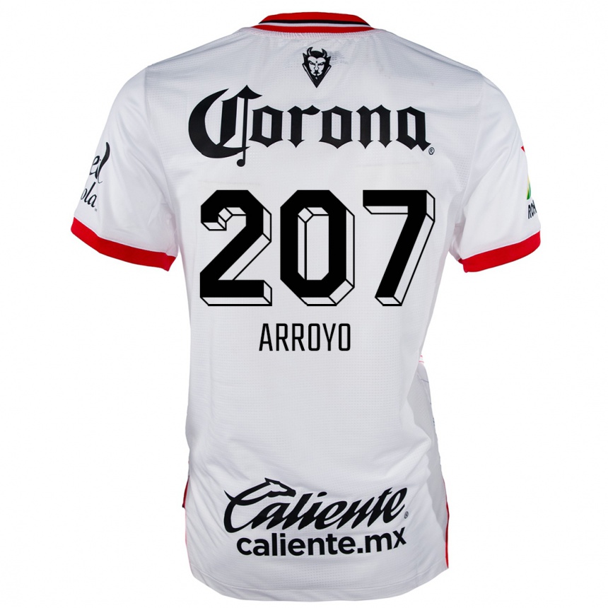 Kids Football José Arroyo #207 White Red Away Jersey 2024/25 T-Shirt Za