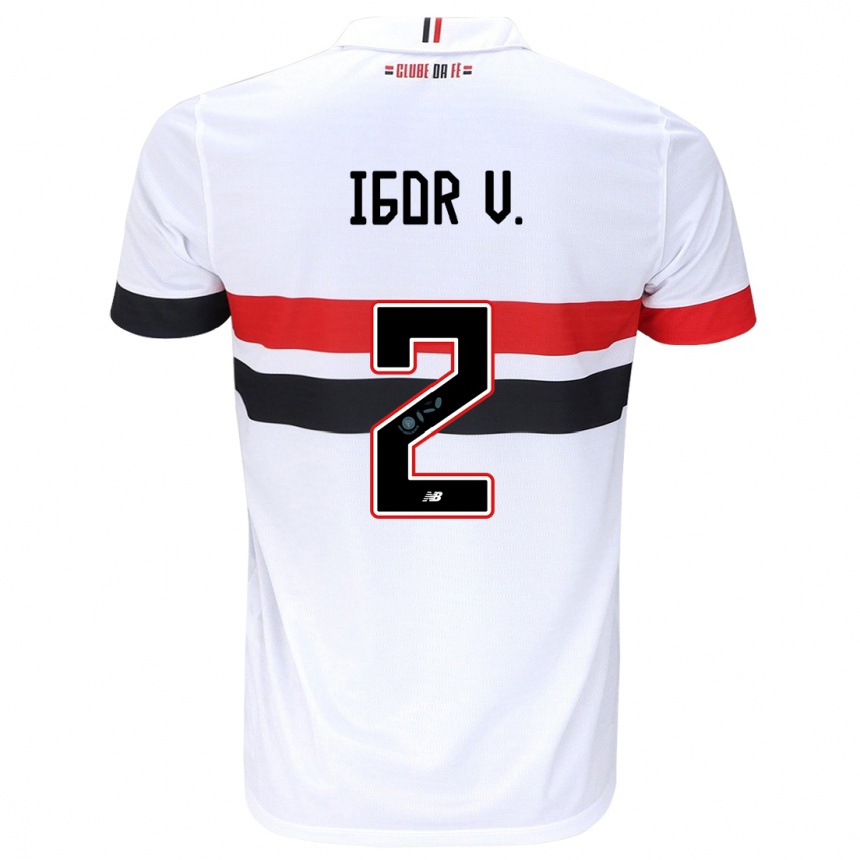 Men Football Igor Vinícius #2 White Red Black Home Jersey 2024/25 T-Shirt Za