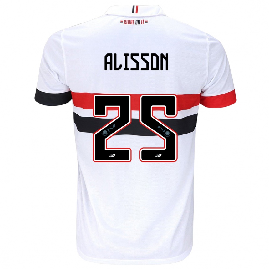 Men Football Alisson #25 White Red Black Home Jersey 2024/25 T-Shirt Za