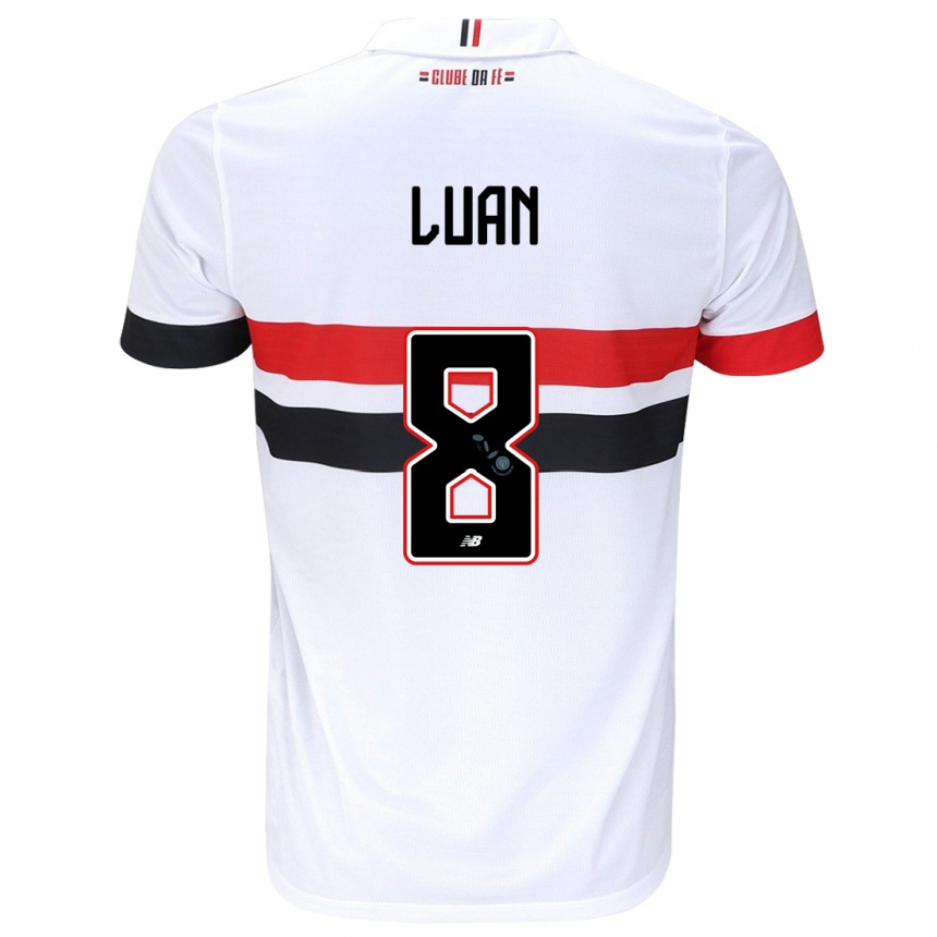 Men Football Luan #8 White Red Black Home Jersey 2024/25 T-Shirt Za