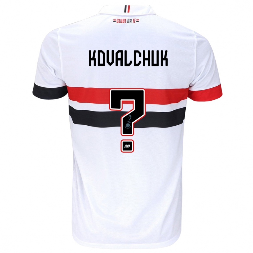 Men Football Filipp Kovalchuk #0 White Red Black Home Jersey 2024/25 T-Shirt Za