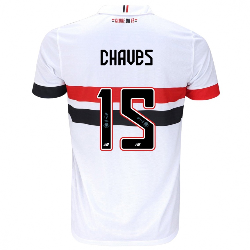 Men Football Carol Chaves #15 White Red Black Home Jersey 2024/25 T-Shirt Za