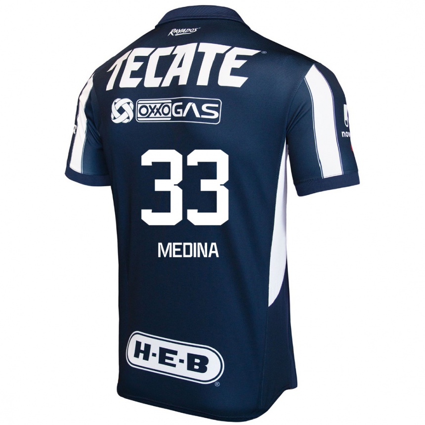 Men Football Stefan Medina #33 Blue Red White Home Jersey 2024/25 T-Shirt Za