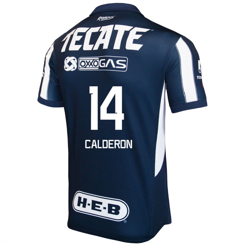 Men Football Alejandra Calderon #14 Blue Red White Home Jersey 2024/25 T-Shirt Za