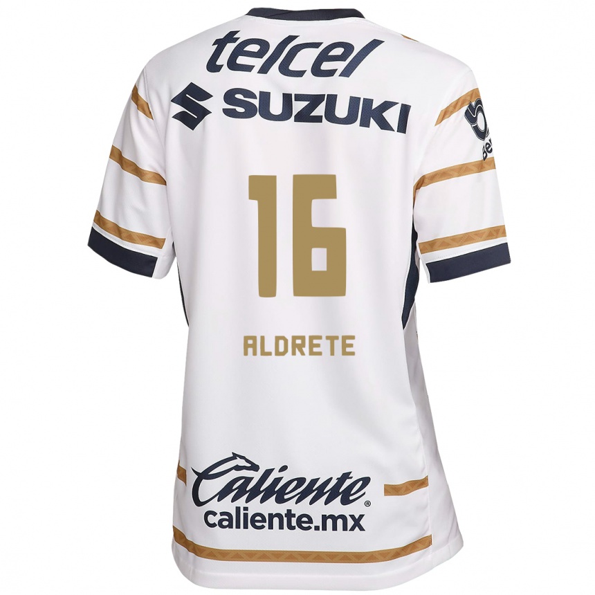 Men Football Adrian Aldrete #16 White Obsidian Home Jersey 2024/25 T-Shirt Za