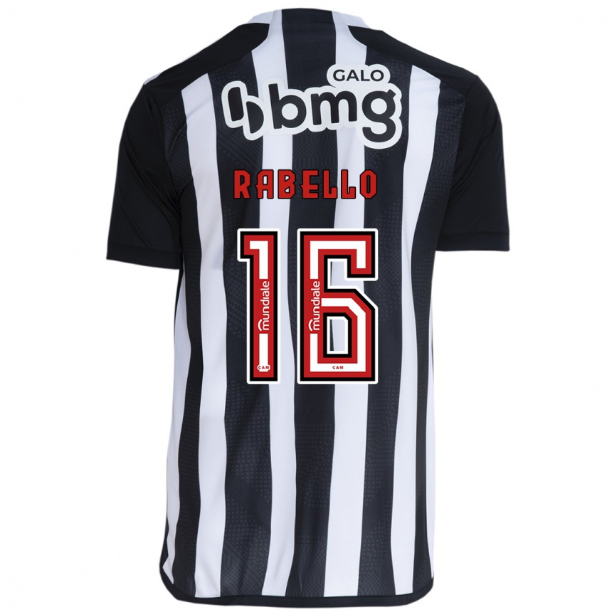 Men Football Igor Rabello #16 White Black Home Jersey 2024/25 T-Shirt Za