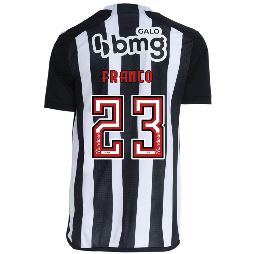 Men Football Alan Franco #23 White Black Home Jersey 2024/25 T-Shirt Za