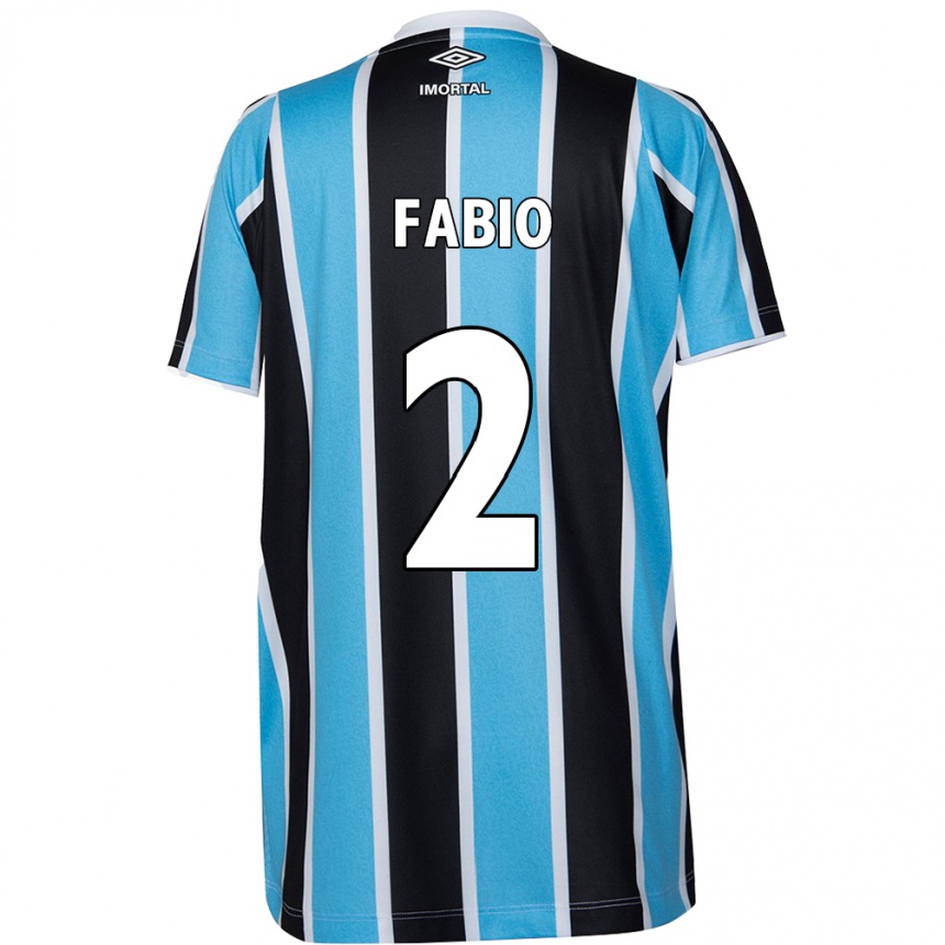 Men Football Fábio #2 Blue Black White Home Jersey 2024/25 T-Shirt Za