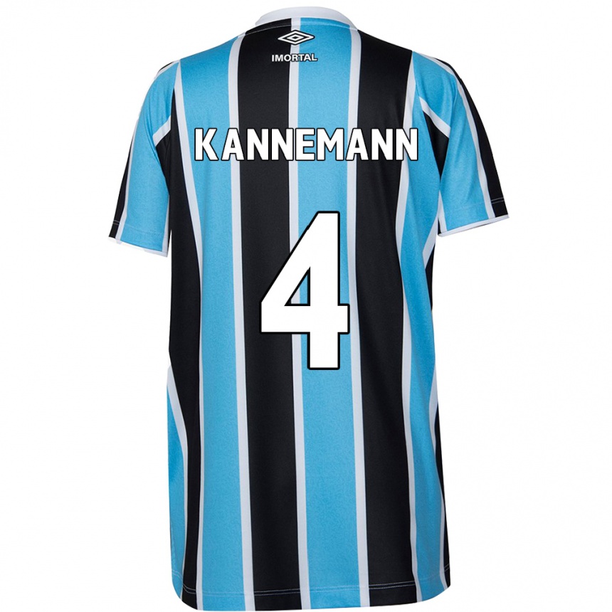 Men Football Walter Kannemann #4 Blue Black White Home Jersey 2024/25 T-Shirt Za