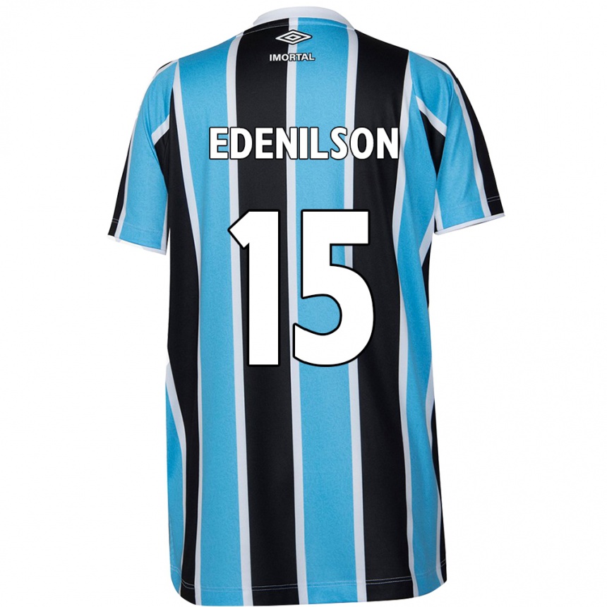 Men Football Edenilson #15 Blue Black White Home Jersey 2024/25 T-Shirt Za