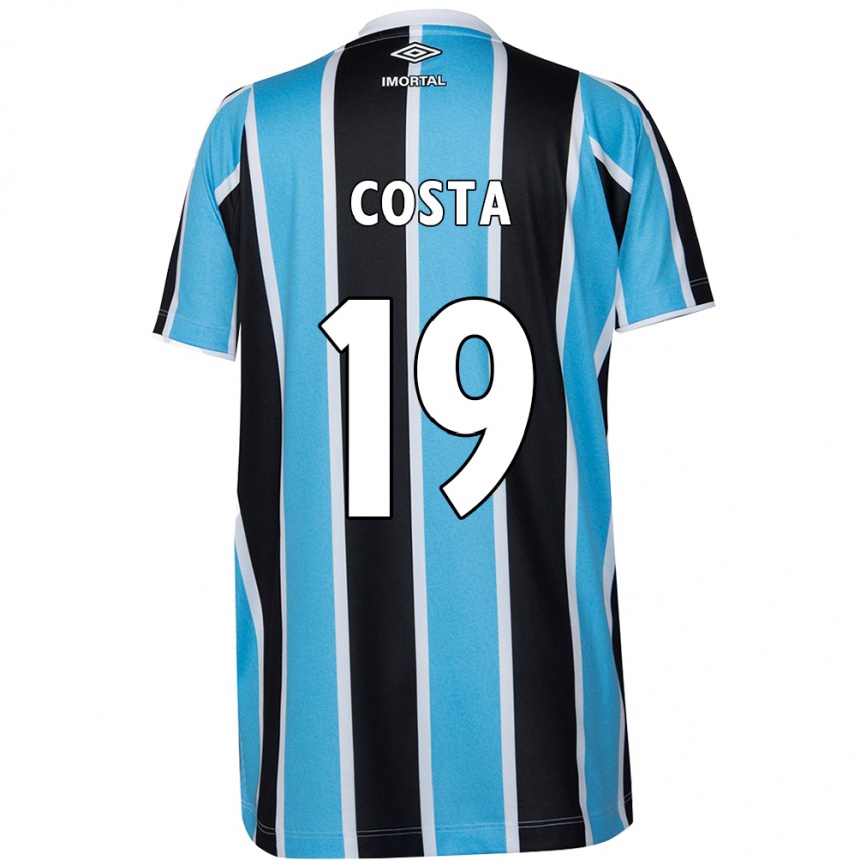 Men Football Diego Costa #19 Blue Black White Home Jersey 2024/25 T-Shirt Za