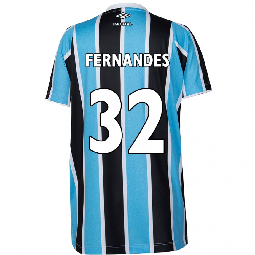 Men Football Nathan Fernandes #32 Blue Black White Home Jersey 2024/25 T-Shirt Za