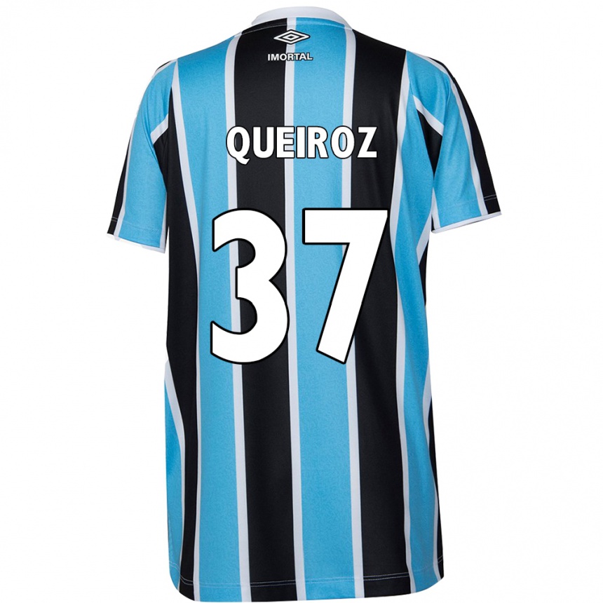 Men Football Du Queiroz #37 Blue Black White Home Jersey 2024/25 T-Shirt Za