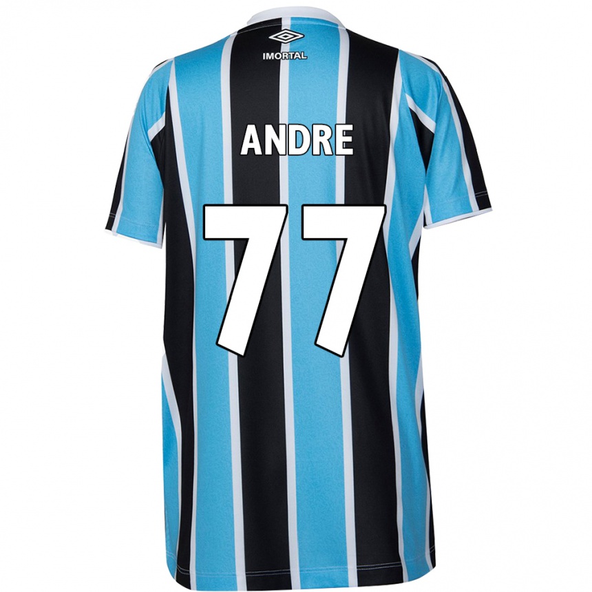 Men Football André #77 Blue Black White Home Jersey 2024/25 T-Shirt Za