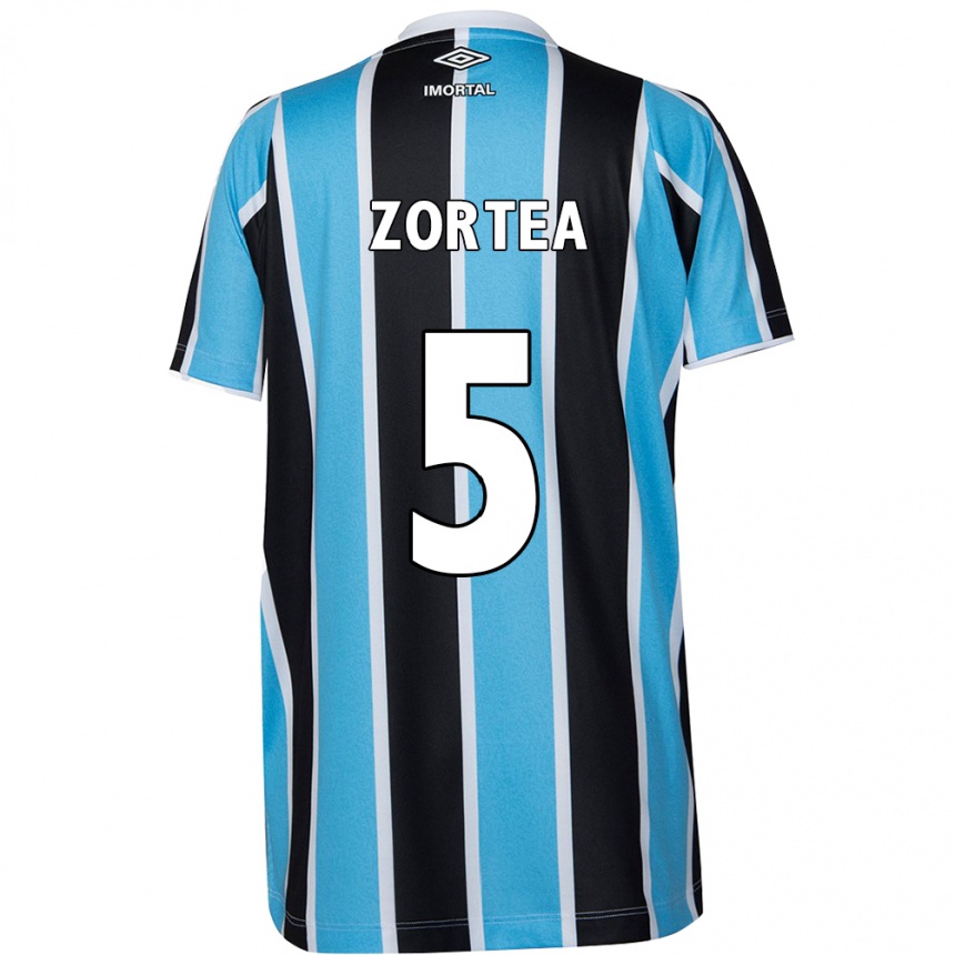 Men Football Bernardo Zortea #5 Blue Black White Home Jersey 2024/25 T-Shirt Za