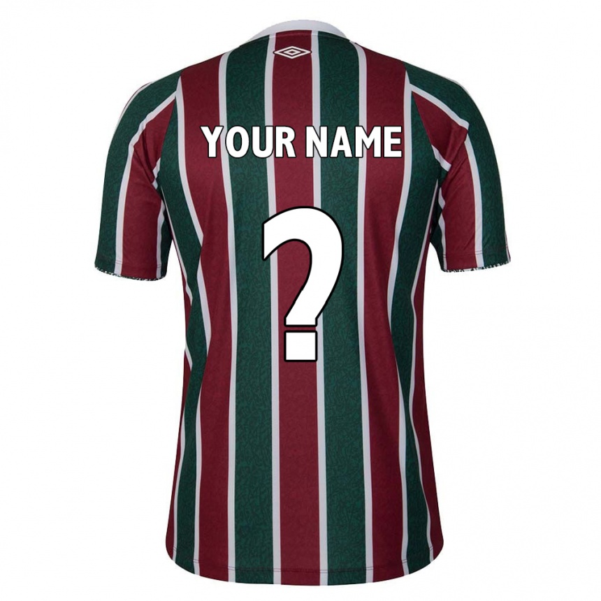 Men Football Your Name #0 Green Maroon White Home Jersey 2024/25 T-Shirt Za