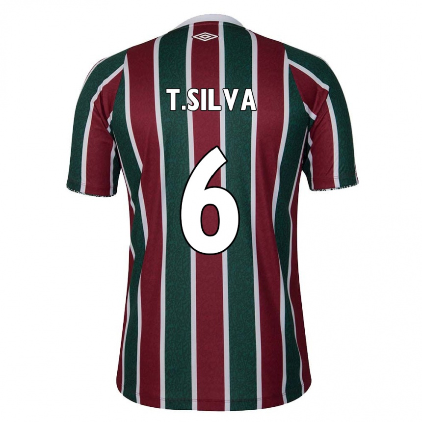 Men Football Thiago Silva #6 Green Maroon White Home Jersey 2024/25 T-Shirt Za