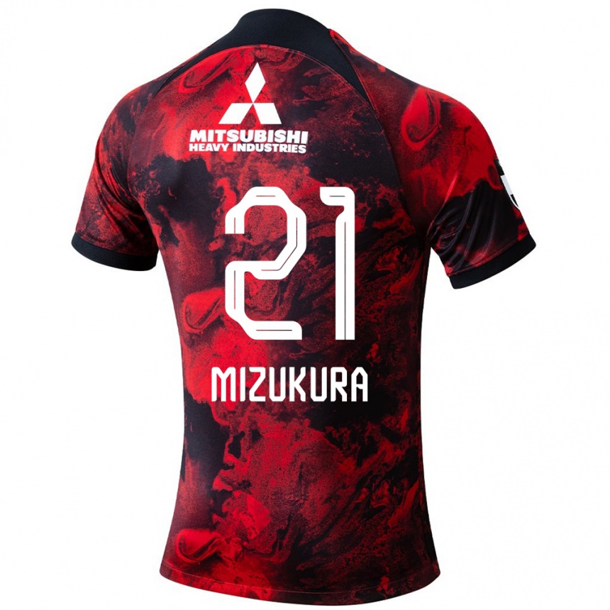 Men Football Kei Mizukura #21 Red Black Home Jersey 2024/25 T-Shirt Za