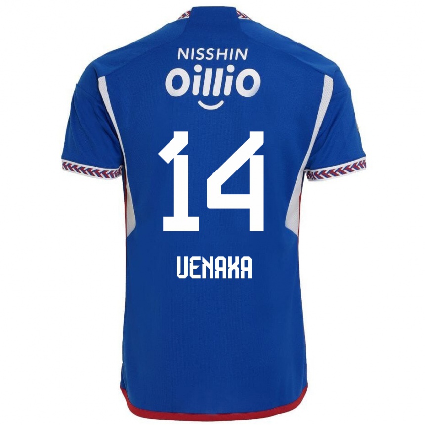 Men Football Asahi Uenaka #14 Blue White Red Home Jersey 2024/25 T-Shirt Za