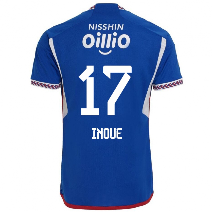 Men Football Kenta Inoue #17 Blue White Red Home Jersey 2024/25 T-Shirt Za