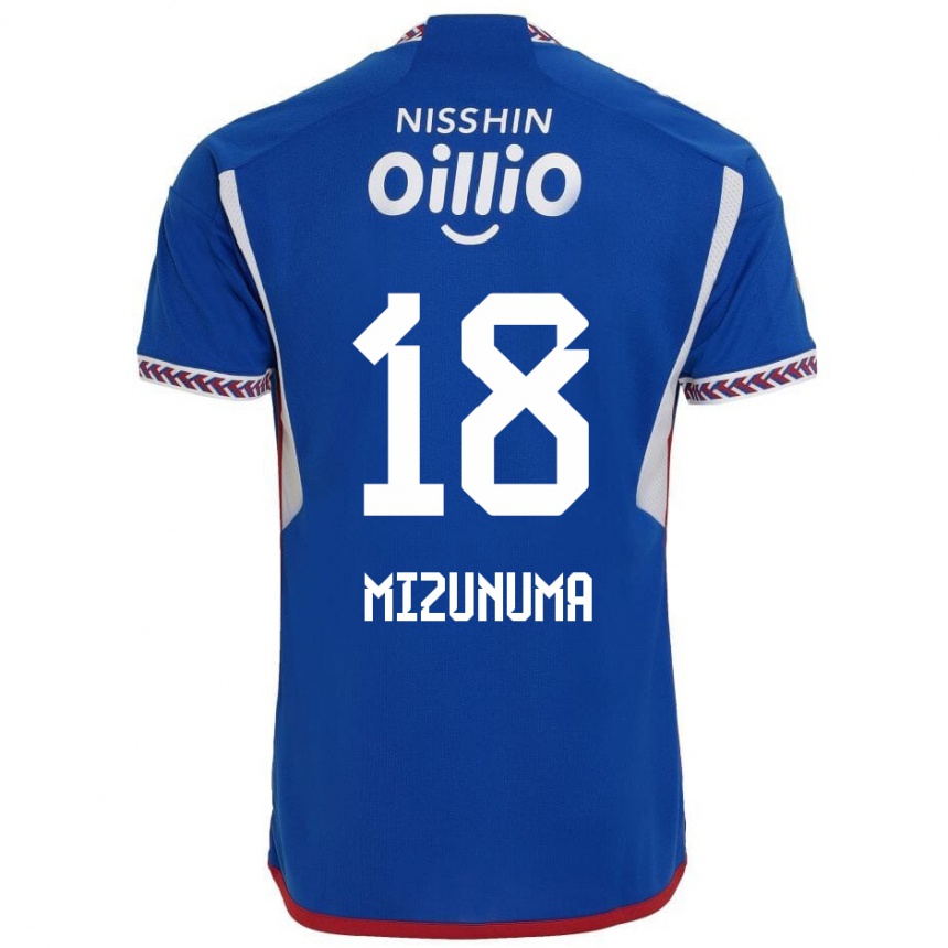 Men Football Kota Mizunuma #18 Blue White Red Home Jersey 2024/25 T-Shirt Za