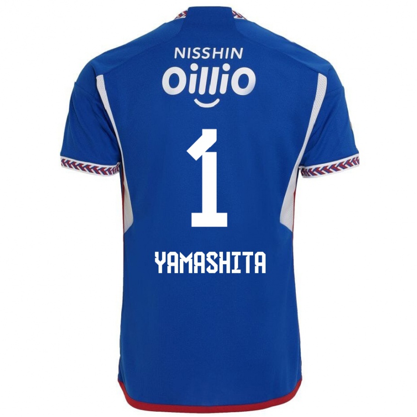 Men Football Shoma Yamashita #1 Blue White Red Home Jersey 2024/25 T-Shirt Za