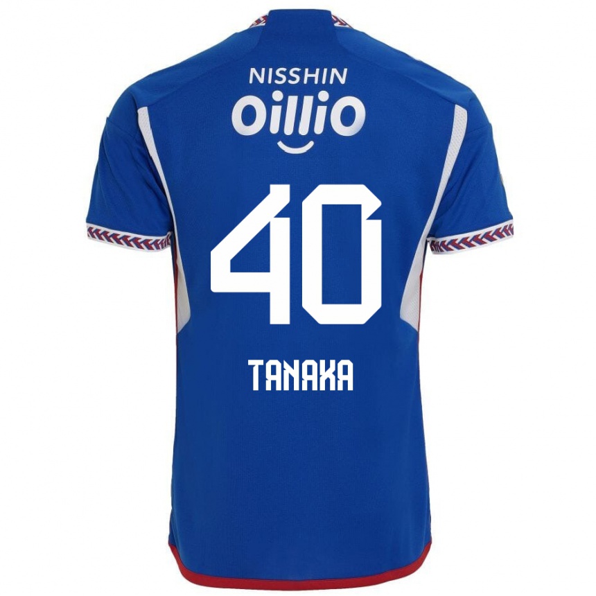 Men Football Hiei Tanaka #40 Blue White Red Home Jersey 2024/25 T-Shirt Za