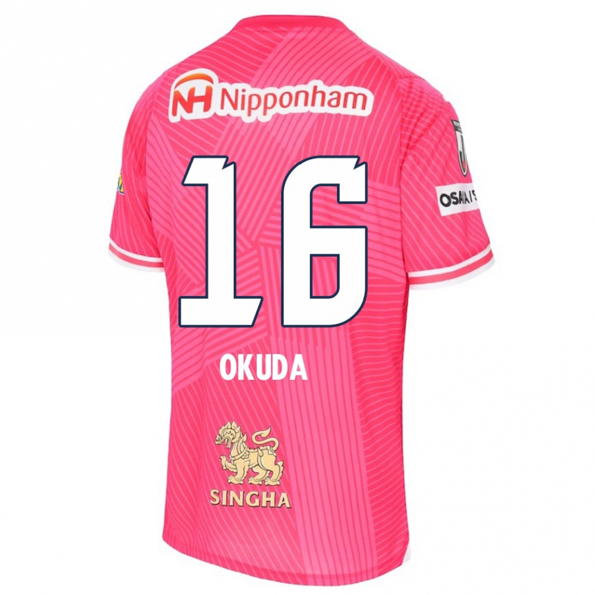 Men Football Hayato Okuda #16 Pink White Home Jersey 2024/25 T-Shirt Za