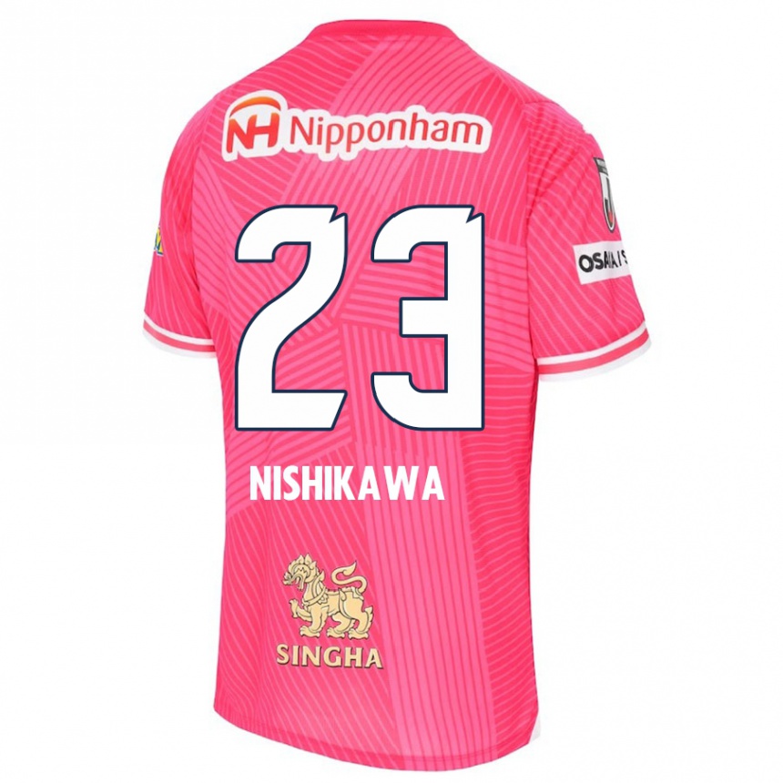 Men Football Hiroki Nishikawa #23 Pink White Home Jersey 2024/25 T-Shirt Za