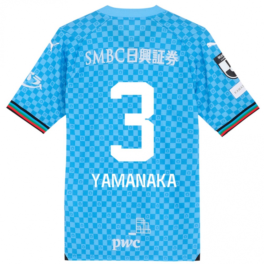 Men Football Daiki Yamanaka #3 Azure Blue Home Jersey 2024/25 T-Shirt Za