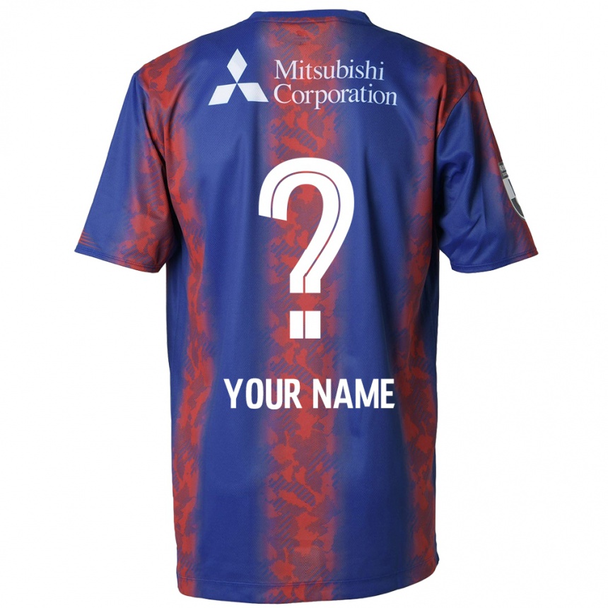 Men Football Your Name #0 Blue Red Home Jersey 2024/25 T-Shirt Za