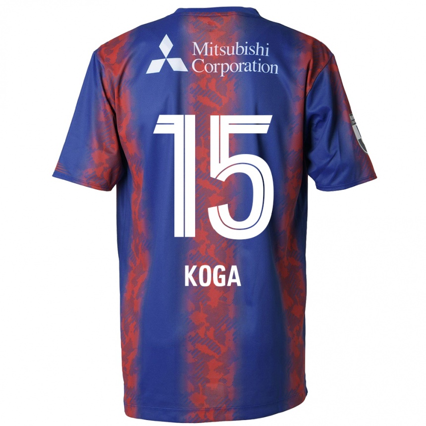 Men Football Shun Koga #15 Blue Red Home Jersey 2024/25 T-Shirt Za