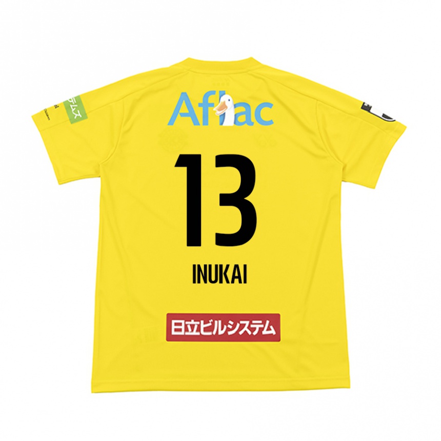 Men Football Tomoya Inukai #13 Yellow Black Home Jersey 2024/25 T-Shirt Za