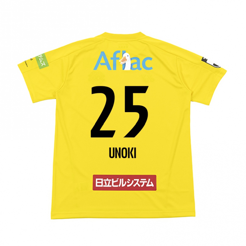 Men Football Fumiya Unoki #25 Yellow Black Home Jersey 2024/25 T-Shirt Za