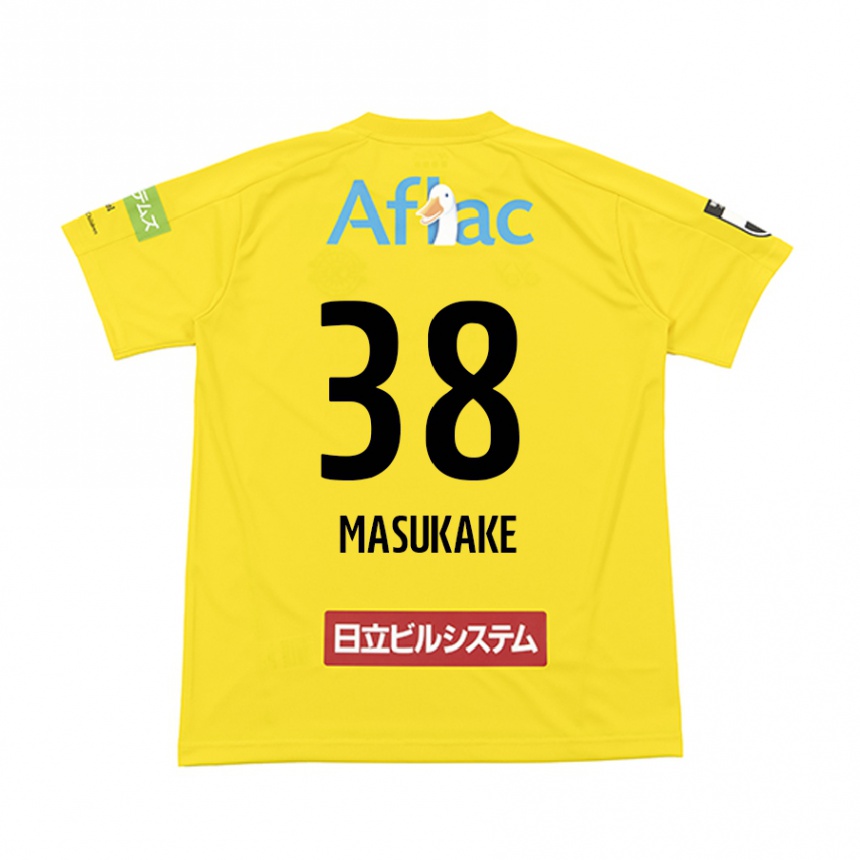 Men Football Yugo Masukake #38 Yellow Black Home Jersey 2024/25 T-Shirt Za