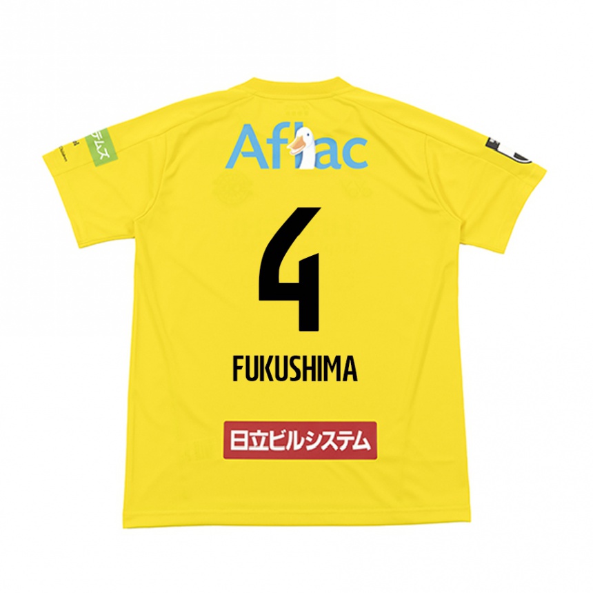 Men Football Taiga Fukushima #4 Yellow Black Home Jersey 2024/25 T-Shirt Za