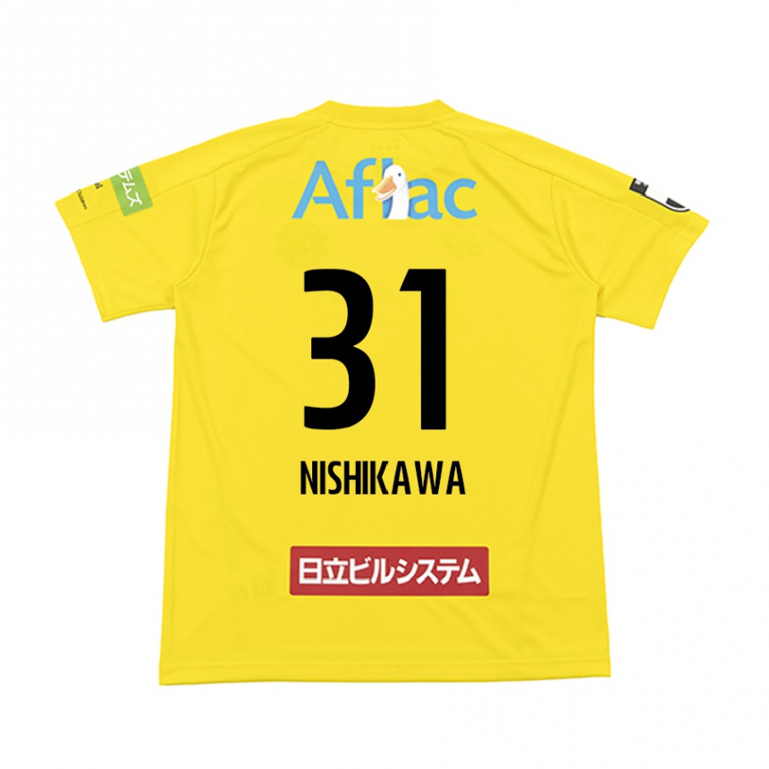 Men Football Genki Nishikawa #31 Yellow Black Home Jersey 2024/25 T-Shirt Za