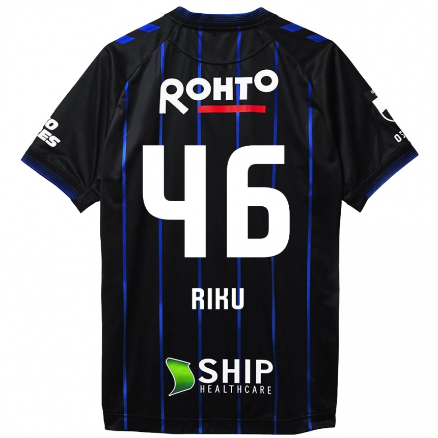 Men Football Riku Matsuda #46 Black Blue Home Jersey 2024/25 T-Shirt Za