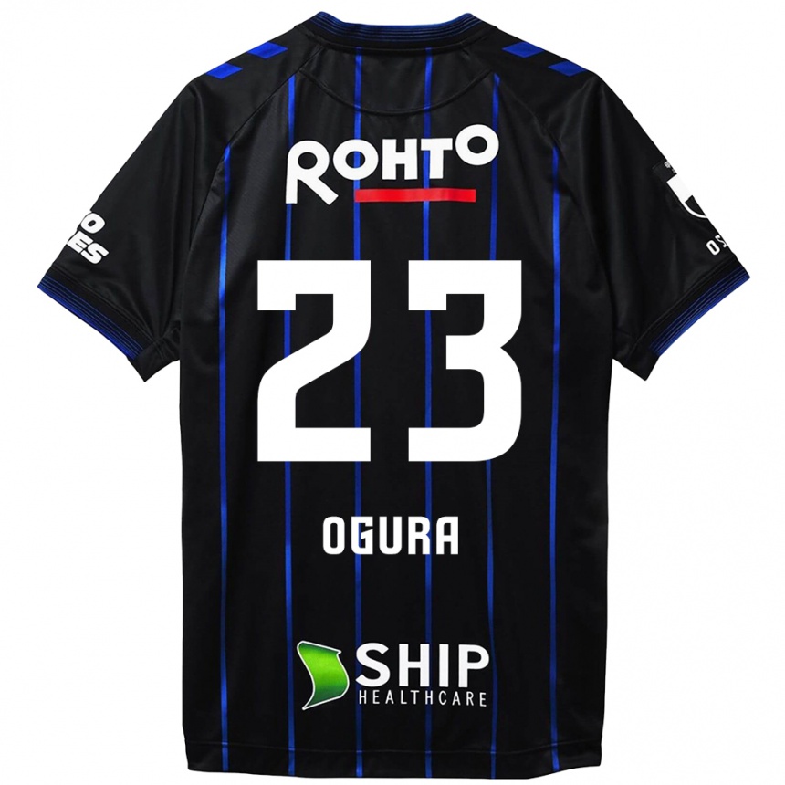 Men Football Shimpei Ogura #23 Black Blue Home Jersey 2024/25 T-Shirt Za