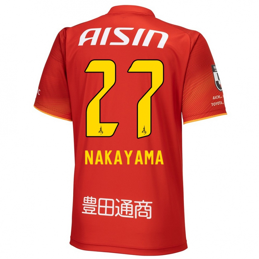 Men Football Katsuhiro Nakayama #27 Red White Yellow Home Jersey 2024/25 T-Shirt Za