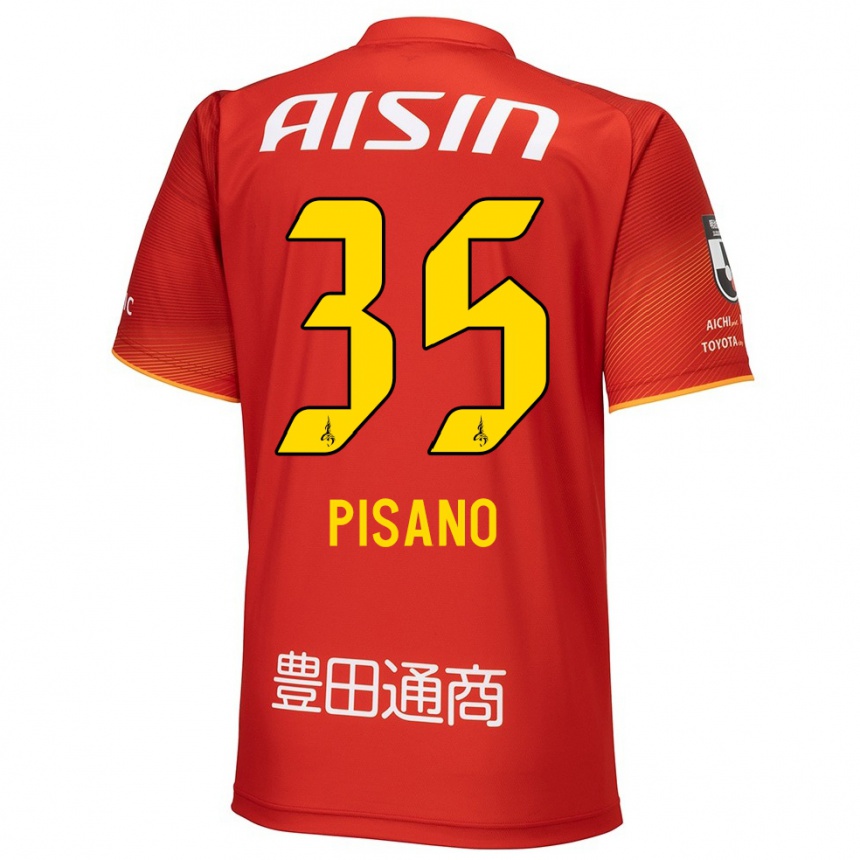 Men Football Alexandre Pisano #35 Red White Yellow Home Jersey 2024/25 T-Shirt Za