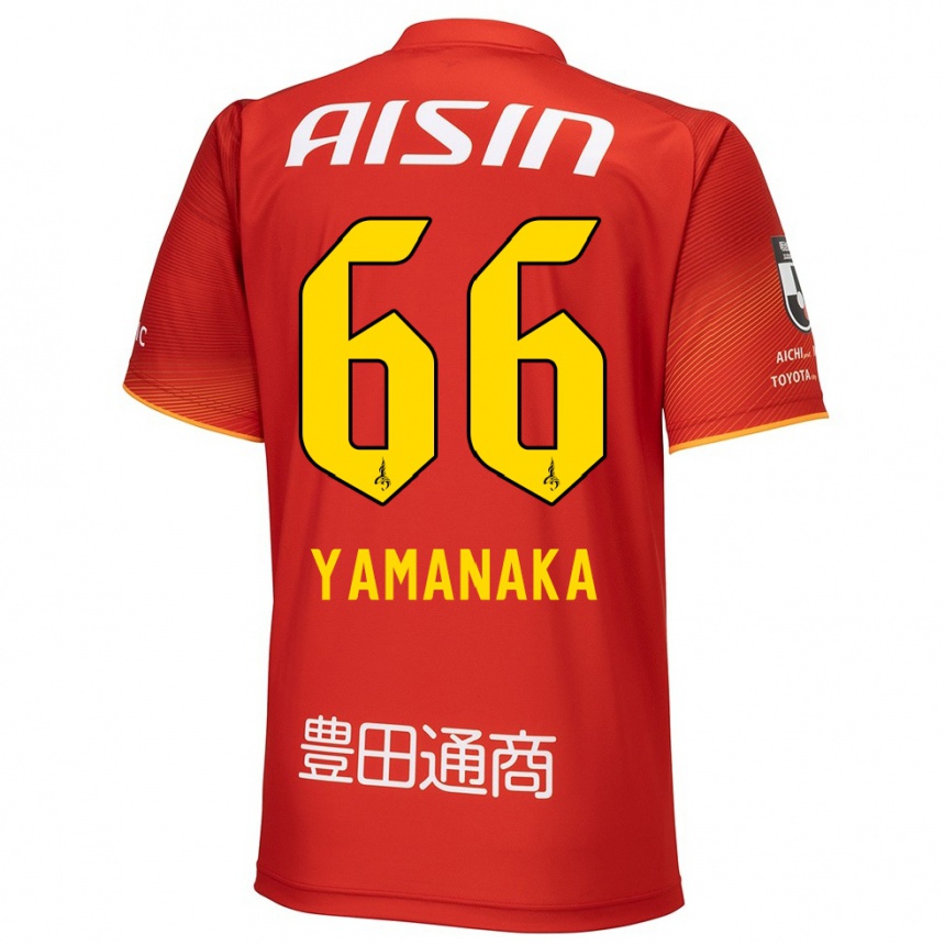 Men Football Ryosuke Yamanaka #66 Red White Yellow Home Jersey 2024/25 T-Shirt Za