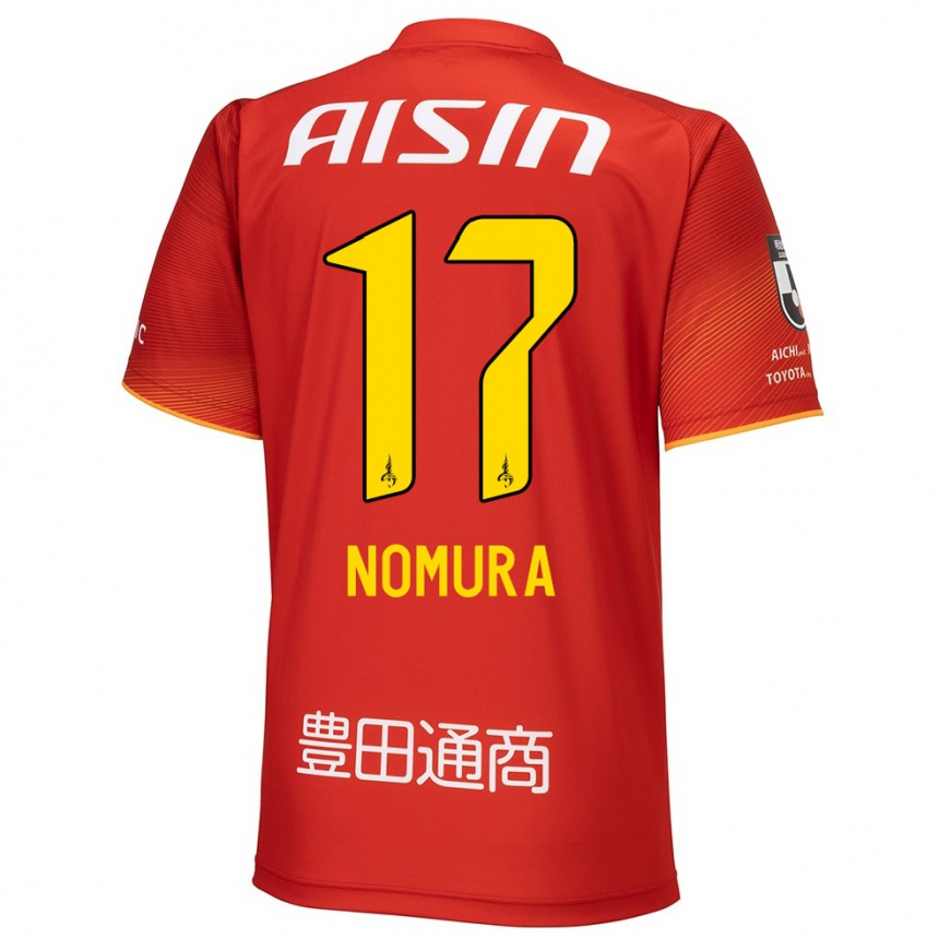 Men Football Yuto Nomura #17 Red White Yellow Home Jersey 2024/25 T-Shirt Za