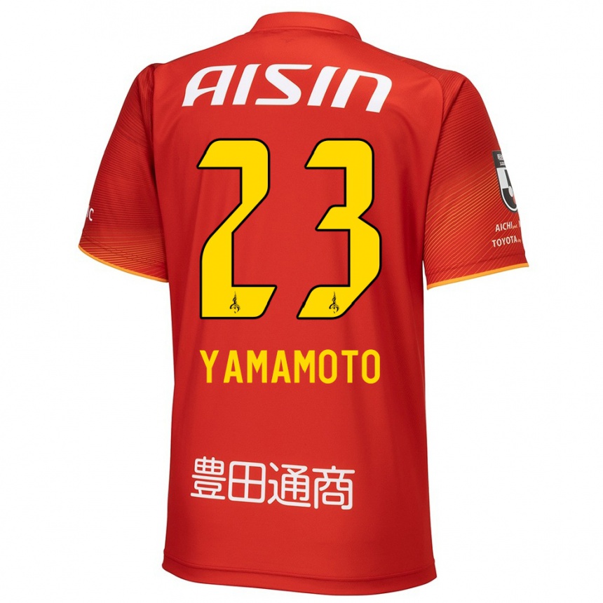 Men Football Haruki Yamamoto #23 Red White Yellow Home Jersey 2024/25 T-Shirt Za