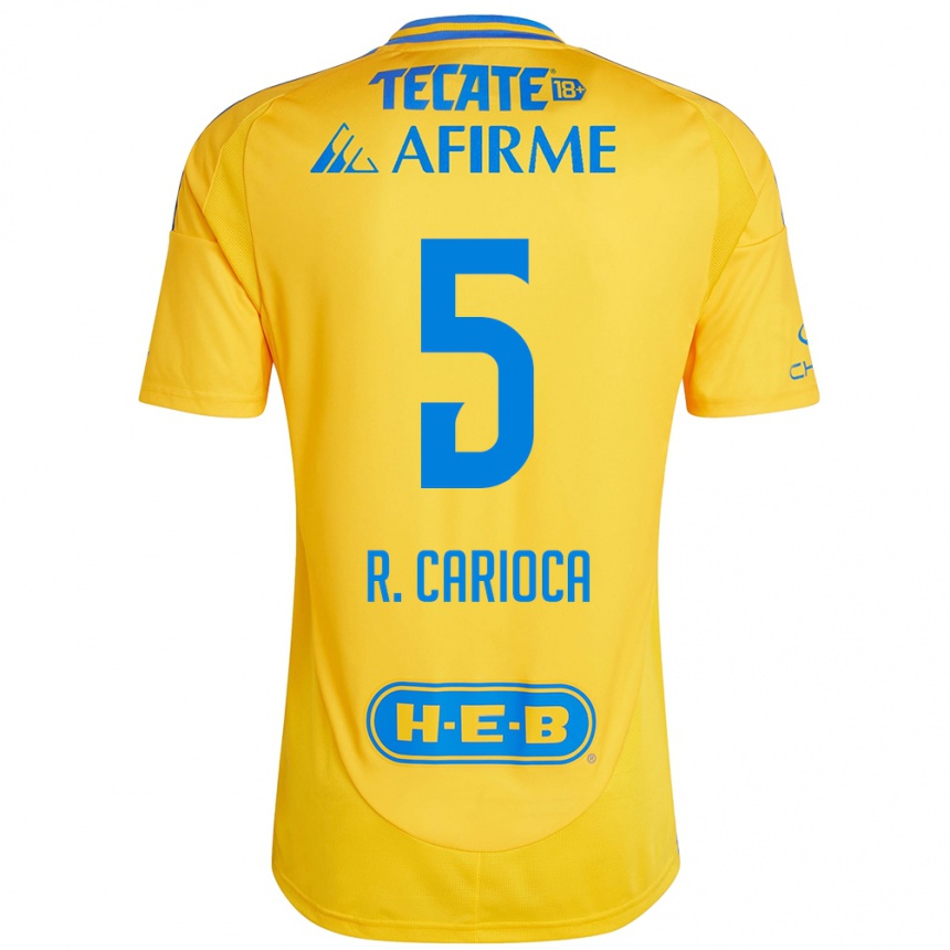 Men Football Rafael Carioca #5 Gold Yellow Home Jersey 2024/25 T-Shirt Za