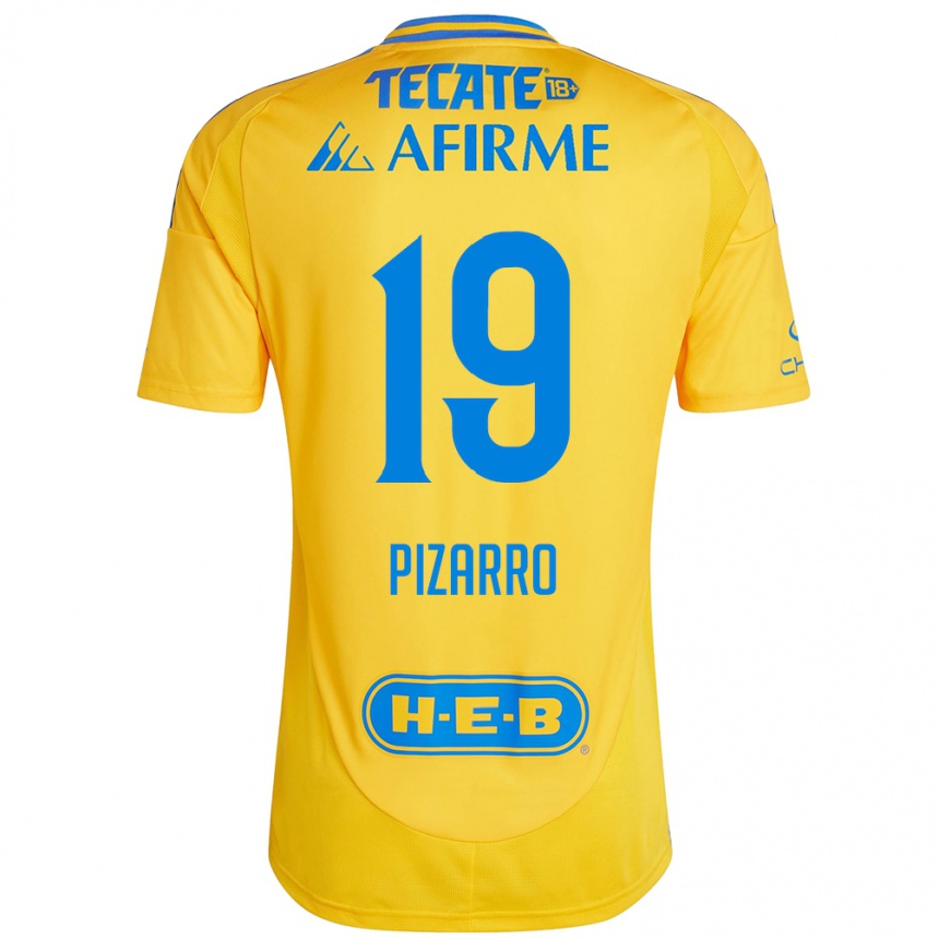 Men Football Guido Pizarro #19 Gold Yellow Home Jersey 2024/25 T-Shirt Za