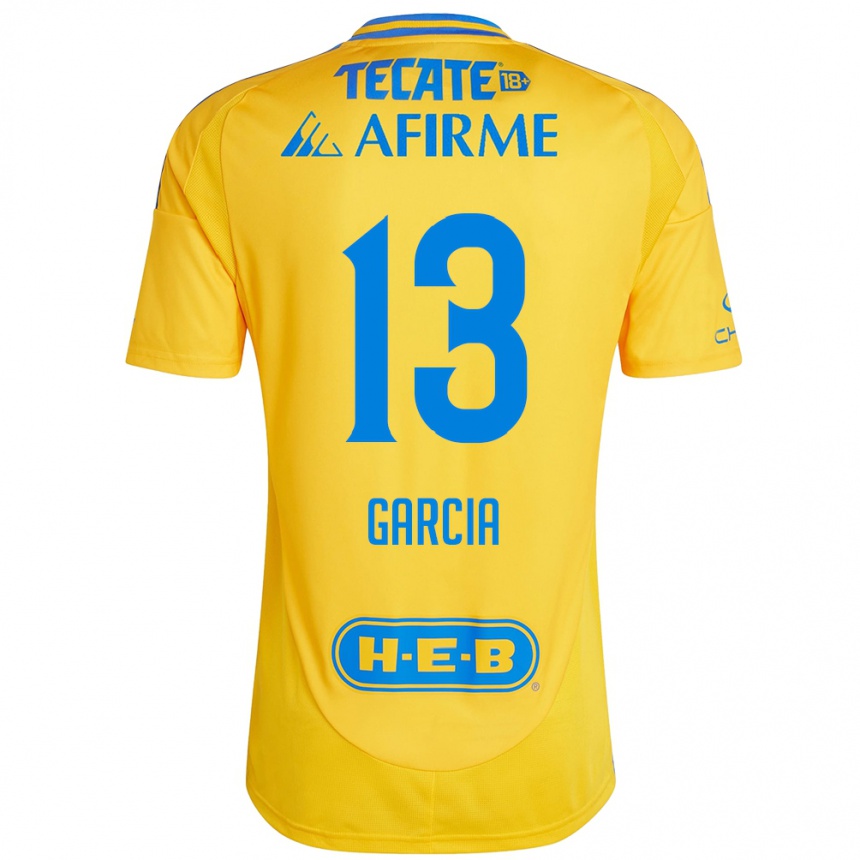 Men Football Miriam Garcia #13 Gold Yellow Home Jersey 2024/25 T-Shirt Za