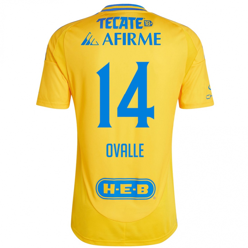 Men Football Lizbeth Ovalle #14 Gold Yellow Home Jersey 2024/25 T-Shirt Za