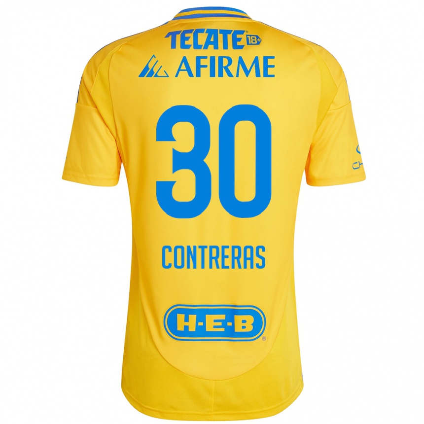 Men Football Lizeth Contreras #30 Gold Yellow Home Jersey 2024/25 T-Shirt Za