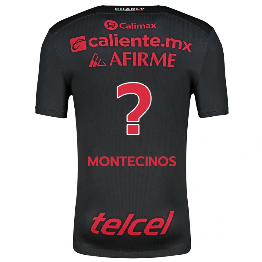 Men Football Joaquín Montecinos #0 Black Red Home Jersey 2024/25 T-Shirt Za